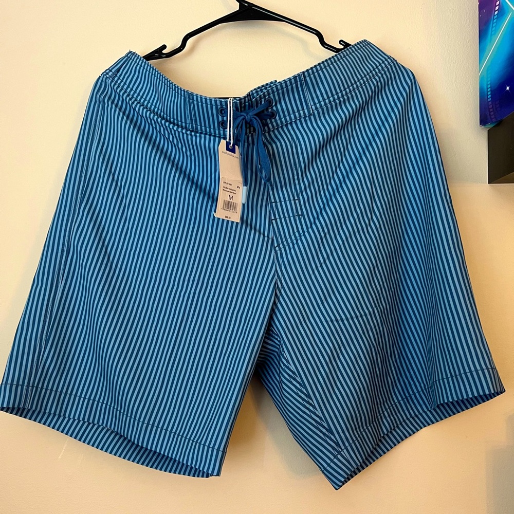 NWT Southern Tide Swim Trunks Mens Medium Blue Stripes